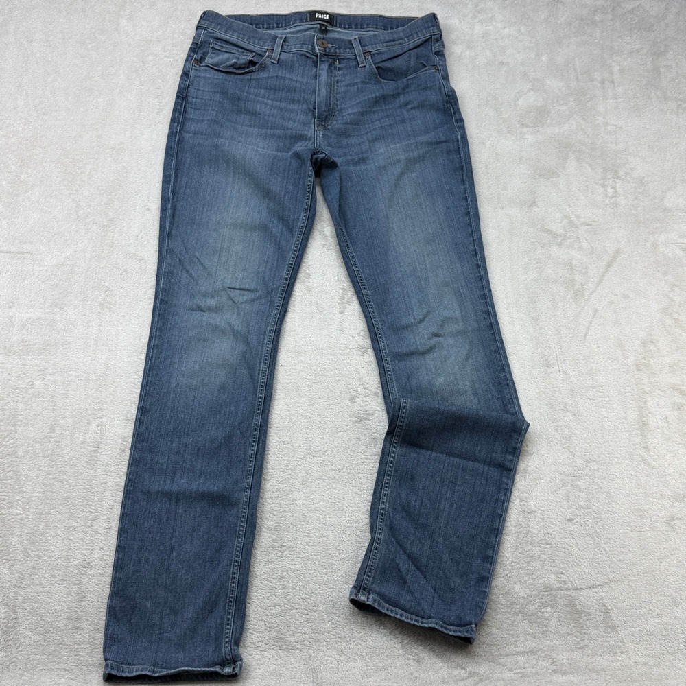 Paige Normandie Jeans Mens 33 Blue Indigo Straight Leg Stretch Denim Preppy